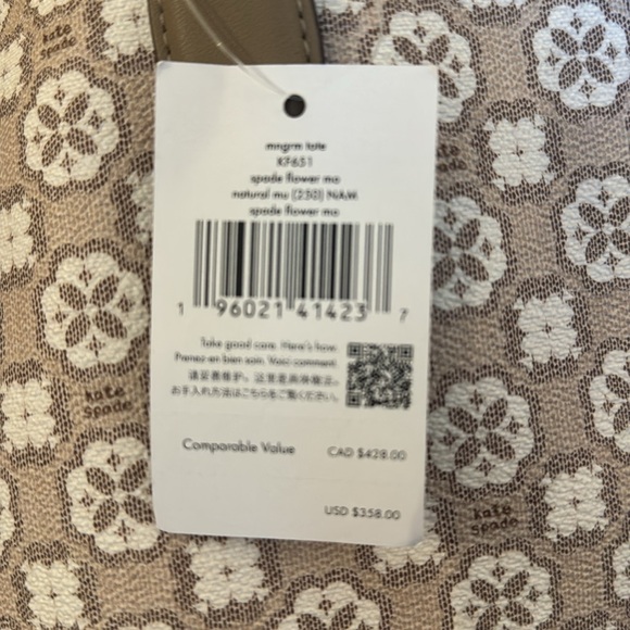 NWT ♠️KATE SPADE FLOWER LARGE TOTE BAG♠️ - Picture 4 of 6